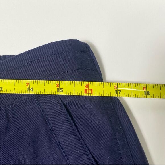 Talbots Navy Blue Cotton/Lyocell Elastic Waist Roll Tab Pants Women's Size 10 - Picture 7 of 14